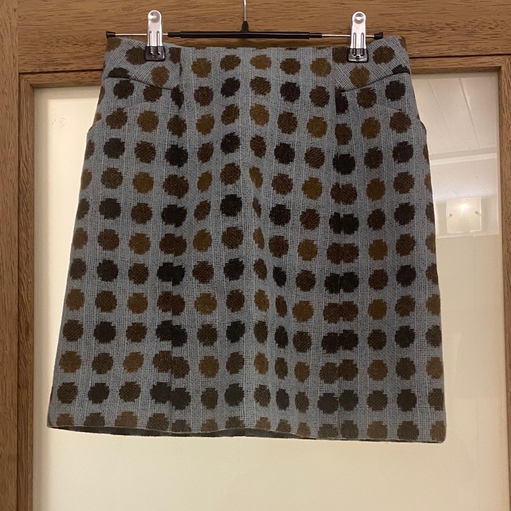 Boden Tweed by Moon Polka Dot Mini Skirt